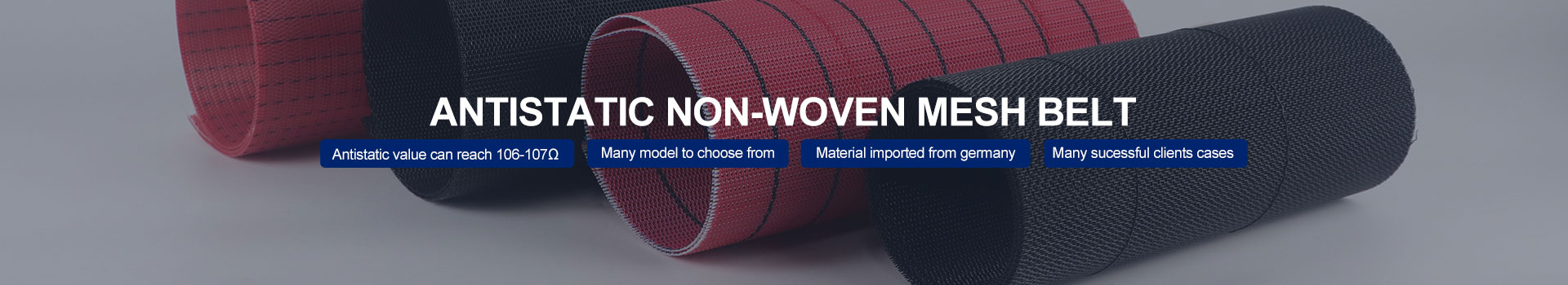 Antistatic mesh belt